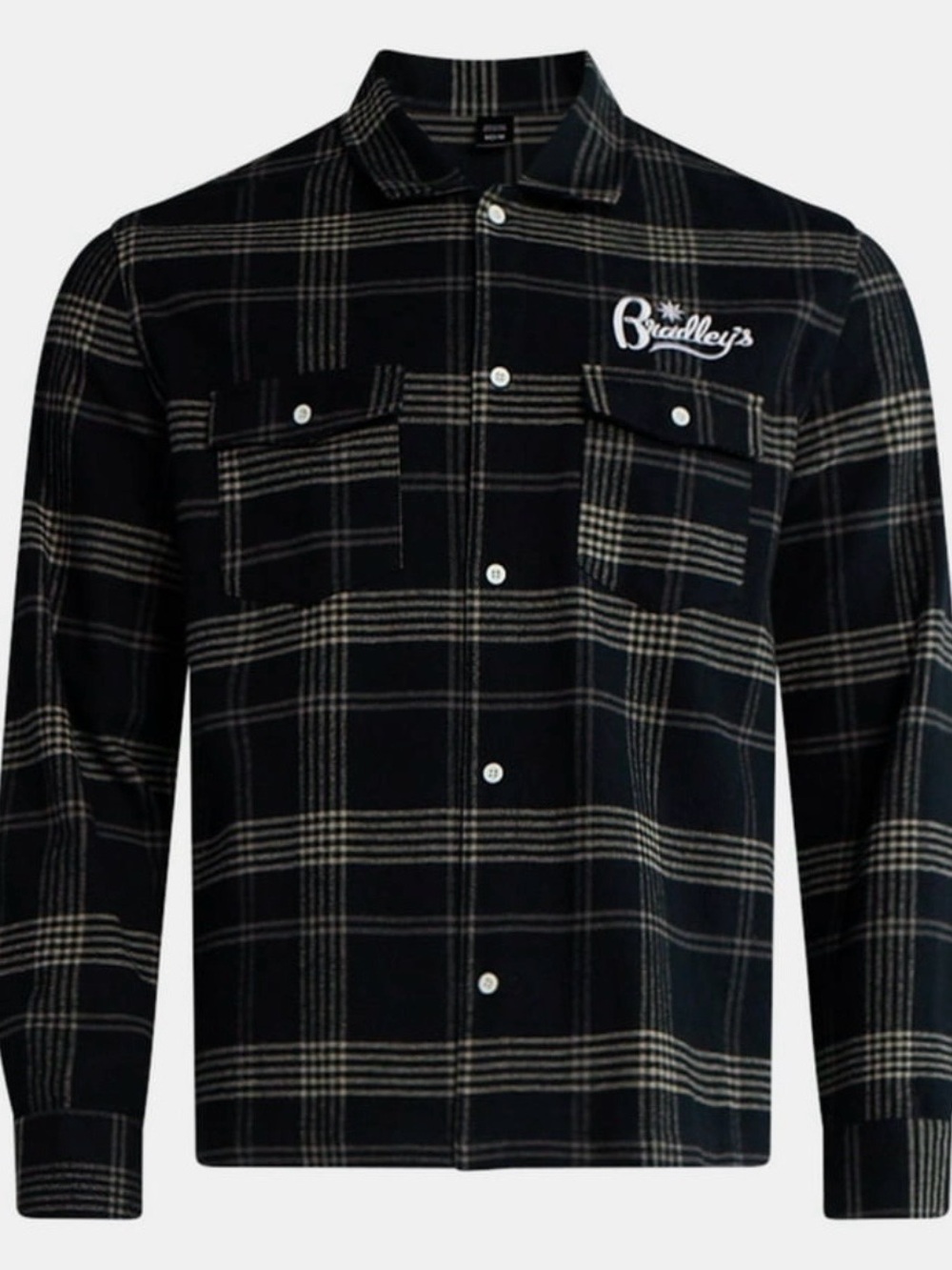 Bradley's Stranger Things Black & Tan Plaid Button-Up Shirt Flannel